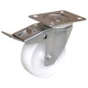 Guitel Hervieu Braked Swivel Castor, 125 kg Load Capacity, 125 mm Polyolefin Wheel, Pressed Steel Frame, Bright 21701015
