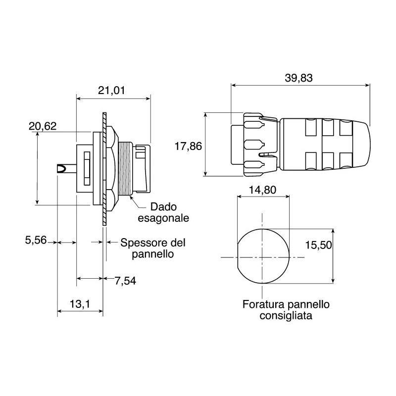 Switchcraft Circular Connector Cable Plug Male 5 Contacts Standard Size 250V 7.5A IP68 IP69K EN3L5MX