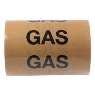 RS PRO Beige Polypropylene Vinyl Pipe Marking Tape with Pre-printed Text Gas, Width 150mm Length 33m 711-615
