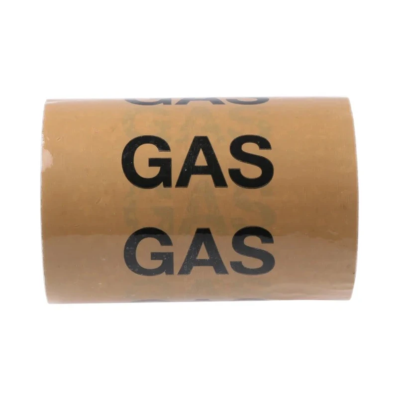 RS PRO Beige Polypropylene Vinyl Pipe Marking Tape with Pre-printed Text Gas, Width 150mm Length 33m 711-615