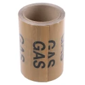 RS PRO Beige Polypropylene Vinyl Pipe Marking Tape with Pre-printed Text Gas, Width 150mm Length 33m 711-615