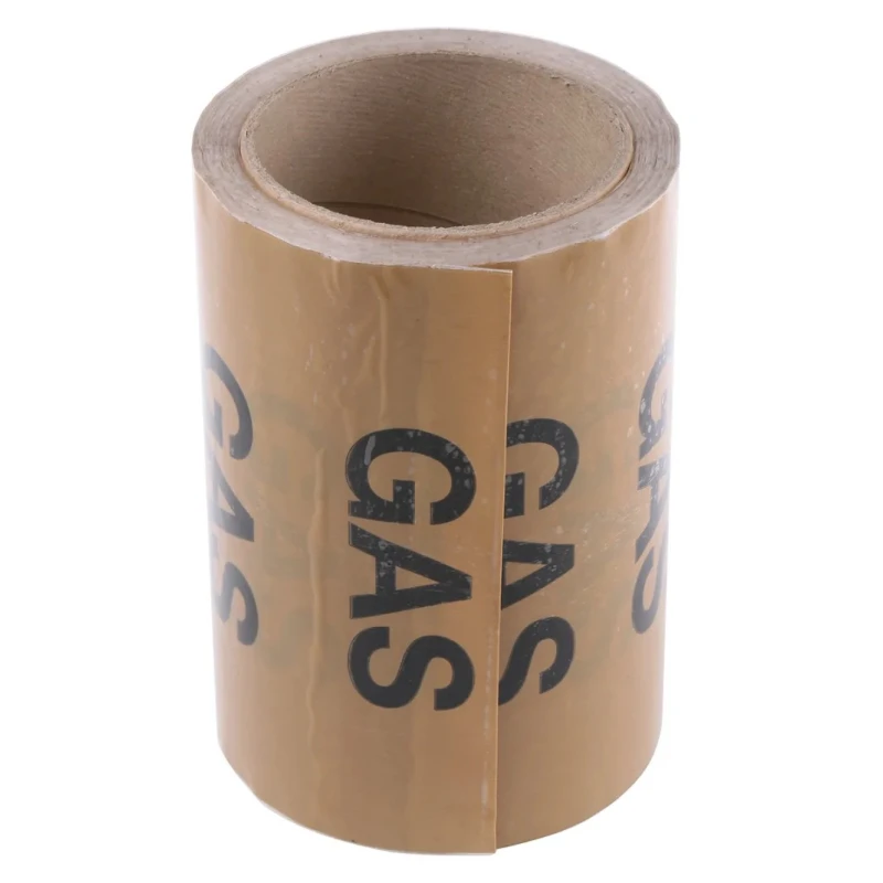 RS PRO Beige Polypropylene Vinyl Pipe Marking Tape with Pre-printed Text Gas, Width 150mm Length 33m 711-615