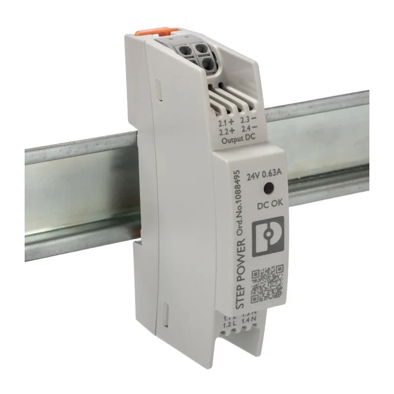 Phoenix Contact STEP POWER Switched Mode DIN Rail Power Supply 1 Phase 250V AC Input 24V DC 15W 630mA Output 1088495