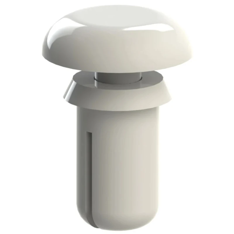 Essentra Nylon Snap Rivet 2.6 mm, Rivet Length 4.5 mm, Nylon Body, Plain Finish, Model 256-0009