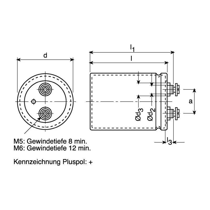 TDK Aluminium Cylindrical Can Capacitor 0.1F 16V DC Polar Screw Termination B41456B4100M600