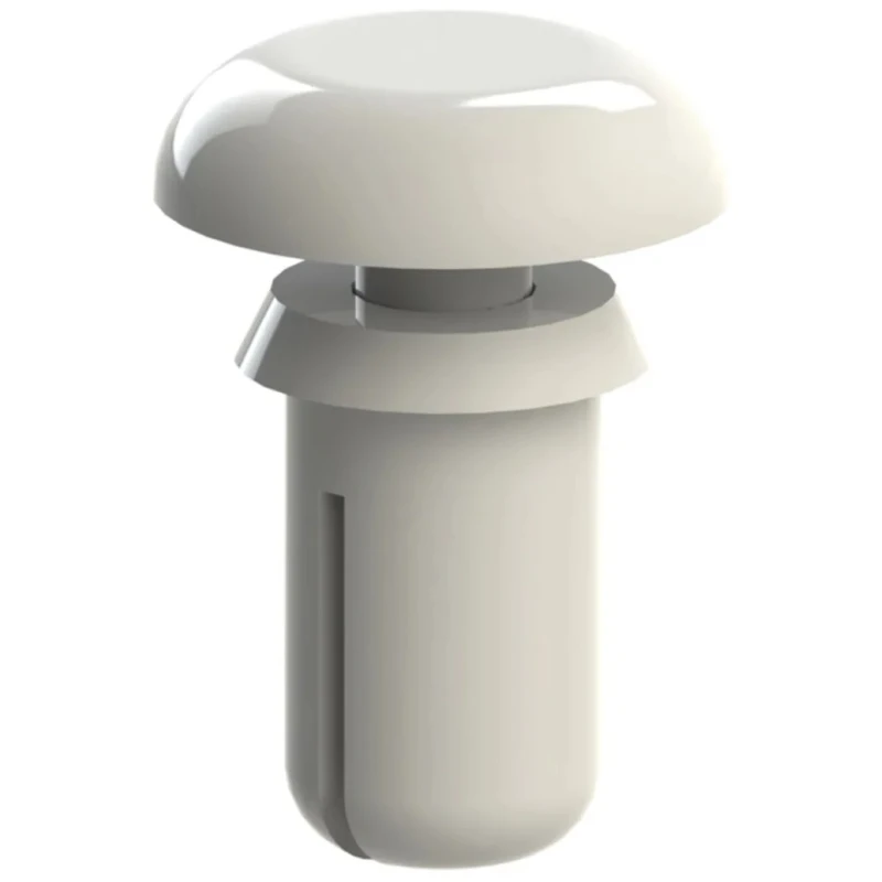 Essentra Nylon Snap Rivet, 3 mm Diameter, 5.1 mm Length, Plain Finish 256-0043