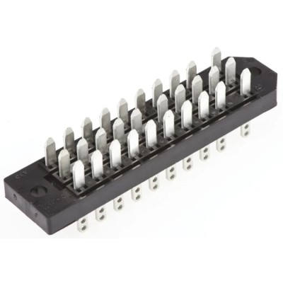 TE Connectivity 30 Way, 3 Row Male, Straight Rectangular Connector, Type Solder, 450V RP622