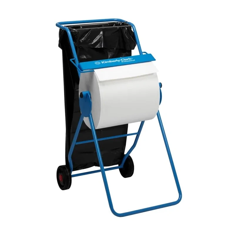 Kimberly Clark Stainless Steel Blue Floor Standing Rolled Hand Towel Dispenser 160mm Width 794mm Height 6155