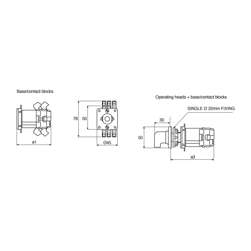 Schneider Electric Harmony 3-Phase 2 Position 90 ° Handle Actuator 12 A K1C003HCH