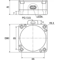 Pepperl + Fuchs Block Inductive Proximity Sensor, M20 x 1.5 Thread, PNP Output, 60 V dc, 50 mm Detection NCB50-FP-A2-P1