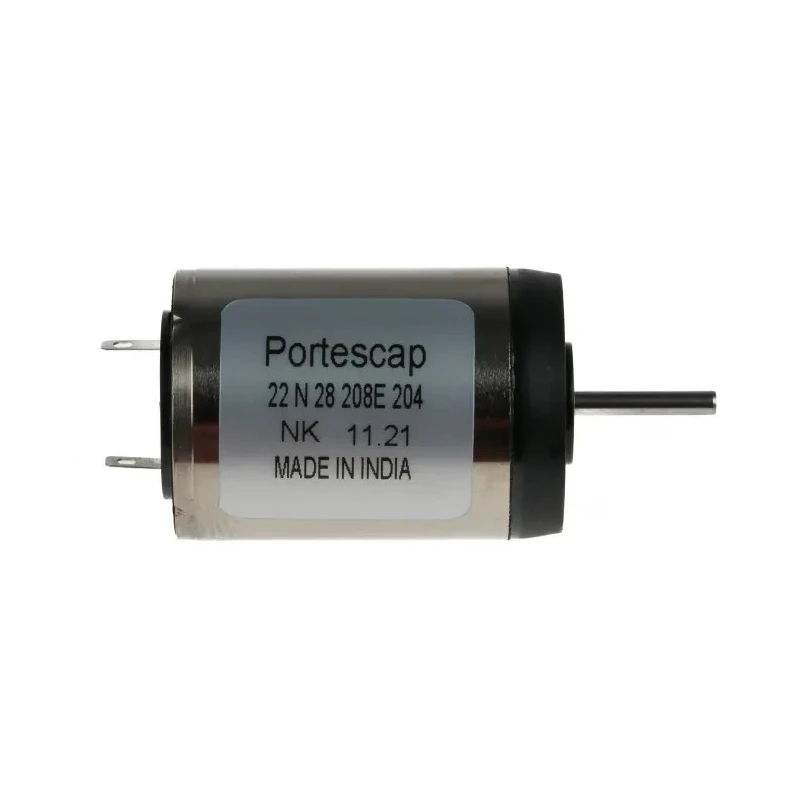 Portescap Low Inertia Type Servo DC Motor 18V DC 3.8W 6300 RPM 7 mNm Torque 2mm Shaft Diameter 22N28-208E.204