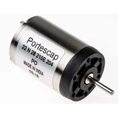 Portescap Low Inertia Type Servo DC Motor 3.8 W 12V DC 7.3 mNm 5900 RPM 2mm Shaft Diameter 22N28-210E.204