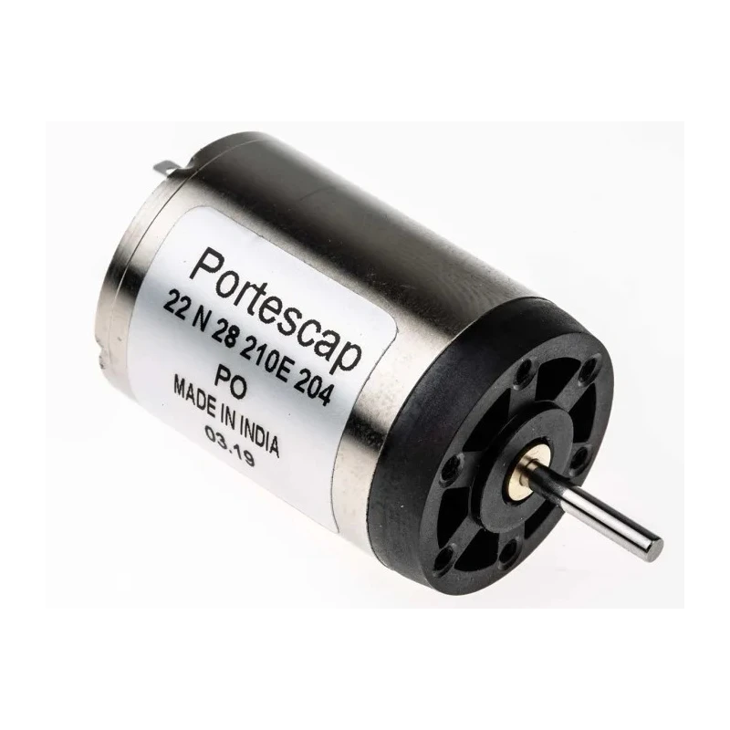 Portescap Low Inertia Type Servo DC Motor 3.8 W 12V DC 7.3 mNm 5900 RPM 2mm Shaft Diameter 22N28-210E.204