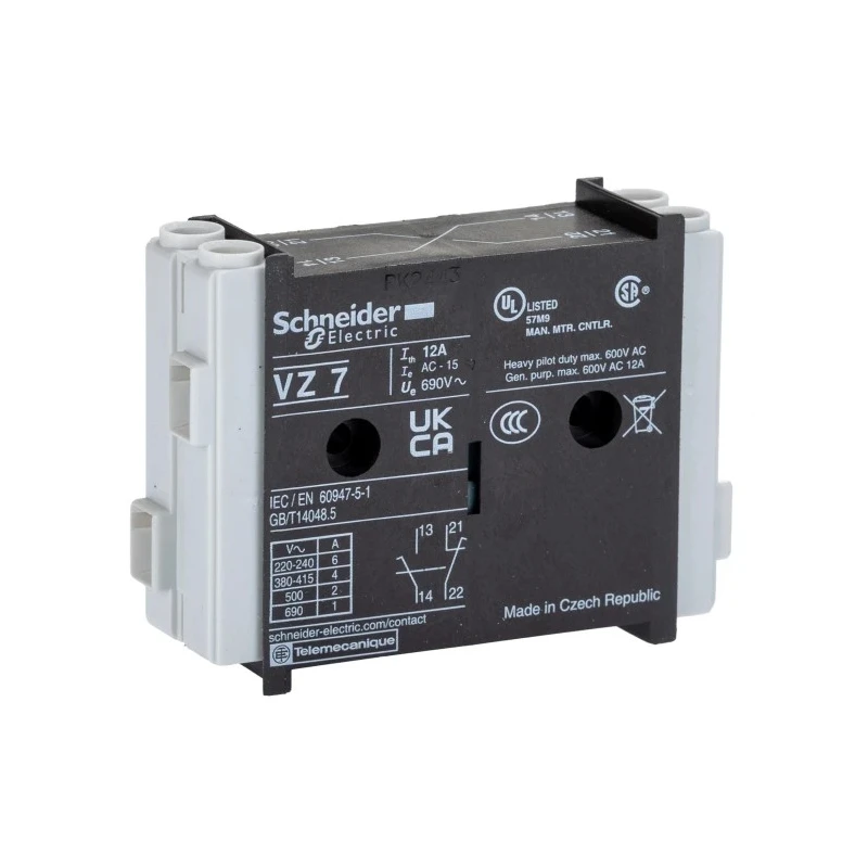Schneider Electric Auxiliary Contact 2 Contact 1 NO/1 NC 12 A 690V VZ7