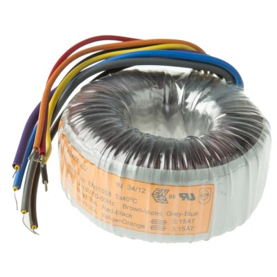 Nuvotem Talema 230 V ac 2 x 18 V ac Toroidal Transformer 2 Output 120 VA Model 91242-P2S2