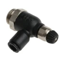 Legris Flow Controller Exhaust Regulator Threaded 1/4 in G Inlet Male, Tube 6 mm Outlet Polymer 7060 06 13