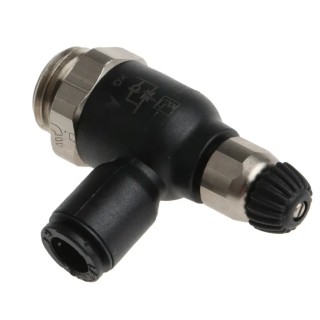 Legris Flow Controller Exhaust Regulator Threaded 1/4 in G Inlet Male, Tube 6 mm Outlet Polymer 7060 06 13