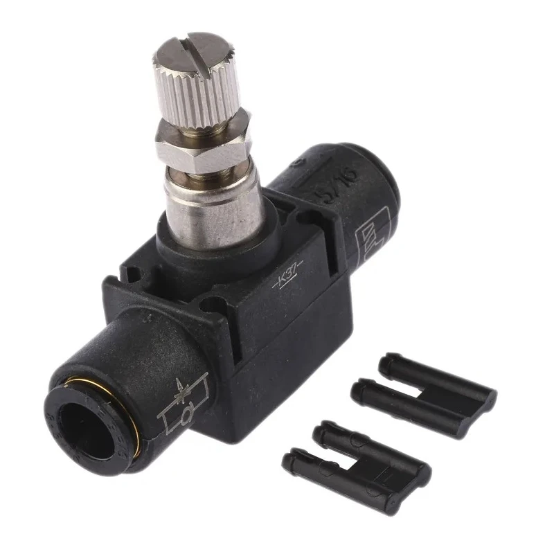 Legris 7770 Series Flow Controller Flow Regulator Stainless Steel Polymer Brass Tube Connection 40 bar 180°C 7770 08 00