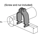 Unistrut Hot Dip Galvanised Stainless Steel Pipe Clamp 32mm Width, 14mm Fixing Hole Diameter M1120