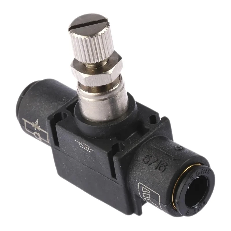 Legris 7770 Series Flow Controller Flow Regulator Stainless Steel Polymer Brass Tube Connection 40 bar 180°C 7770 08 00
