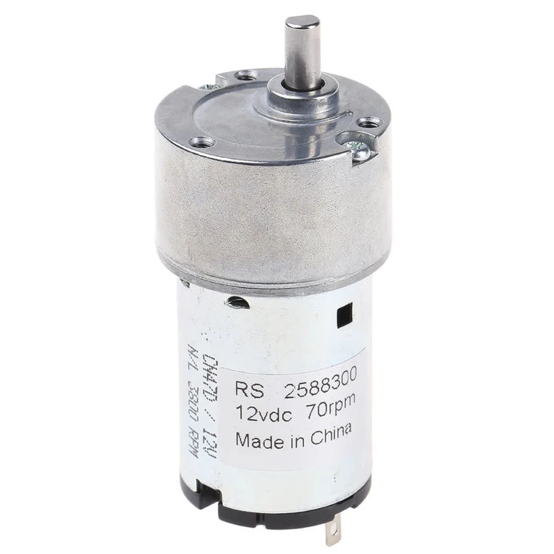 RS PRO Geared DC Motor 12V DC 20 Ncm Torque 70 RPM 5 mm Shaft Diameter 258-8300