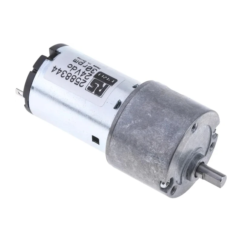RS PRO 24V DC Geared Motor 22kW, 30rpm, 30Ncm Torque, Spur Gearhead, 5mm Shaft Diameter 258-8344