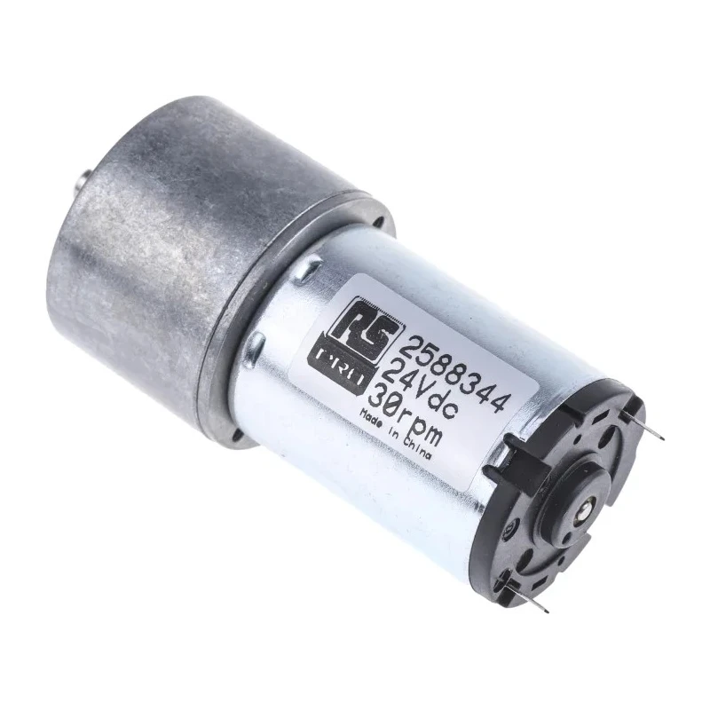 RS PRO 24V DC Geared Motor 22kW, 30rpm, 30Ncm Torque, Spur Gearhead, 5mm Shaft Diameter 258-8344