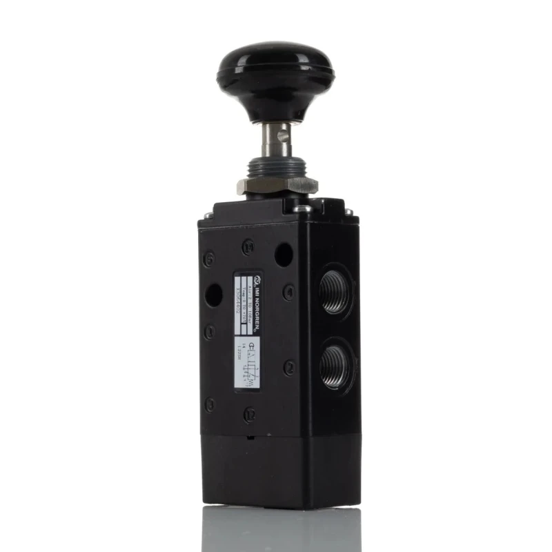 Norgren Pneumatic Manual Control Valve Button Mechanism G 1/4 Threaded Port Zinc Alloy Body 5/2 Valve Function 10 X3064402