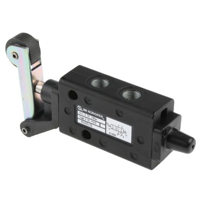 Norgren Roller Pneumatic Manual Control Valve X30 Series, G 1/8 Thread, 5/2 Function, Zinc Alloy Body, 10 Bar X3045102