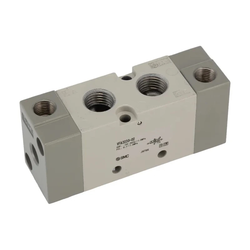SMC Pneumatic Solenoid Valve Pilot Rc 1/4, Zinc Alloy Body, 600 L/min Flow Rate, 0.9 MPa Pressure, 2 Positions VFA3000