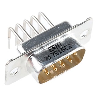 Provertha TMC 9 Way Right Angle 2.54 mm Pitch Through Hole D-Sub Connector with 4-40 UNC Insert Male 023322
