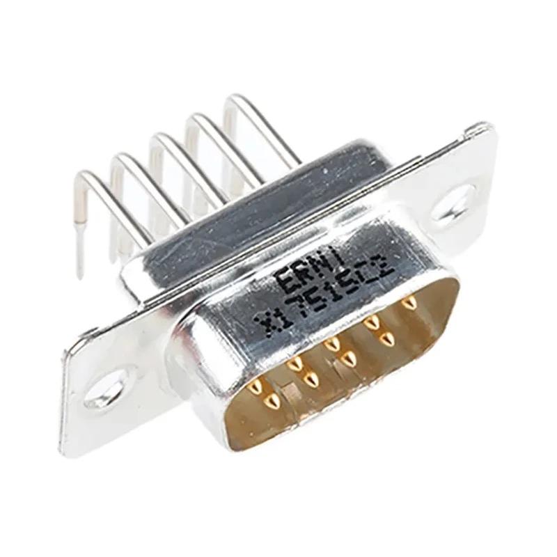 Provertha TMC 9 Way Right Angle 2.54 mm Pitch Through Hole D-Sub Connector with 4-40 UNC Insert Male 023322