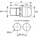 Crouzet Green Panel Mounting Visual Indicator 22.5 mm Mount Hole 8 Bar 84150202