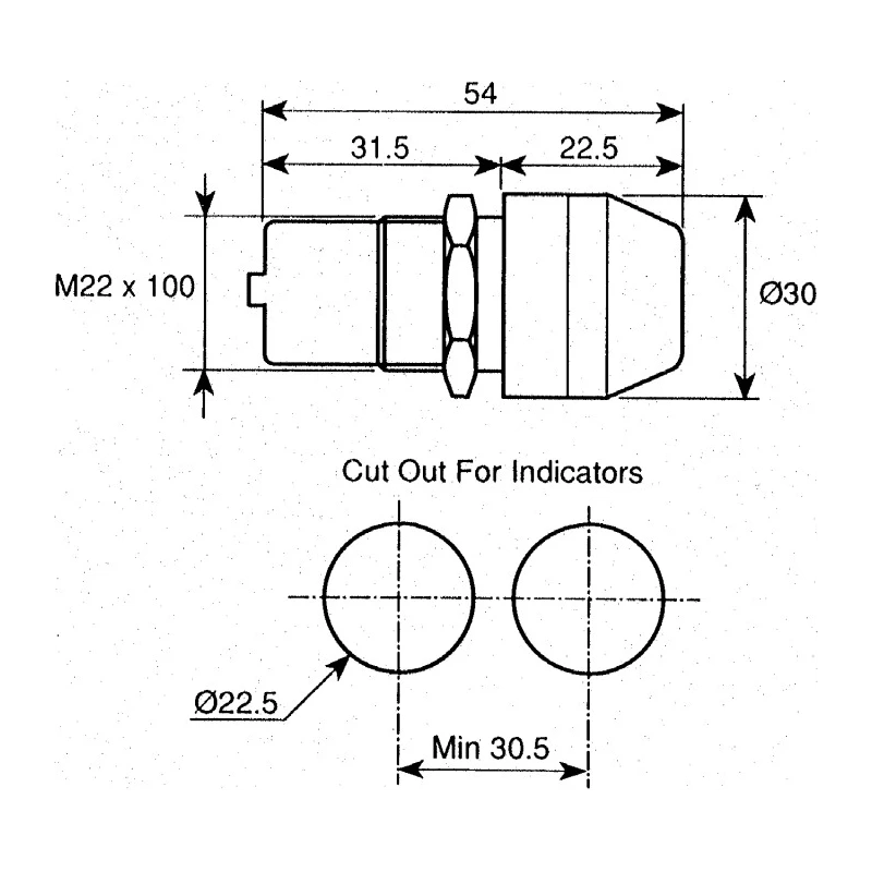 Crouzet Green Panel Mounting Visual Indicator 22.5 mm Mount Hole 8 Bar 84150202