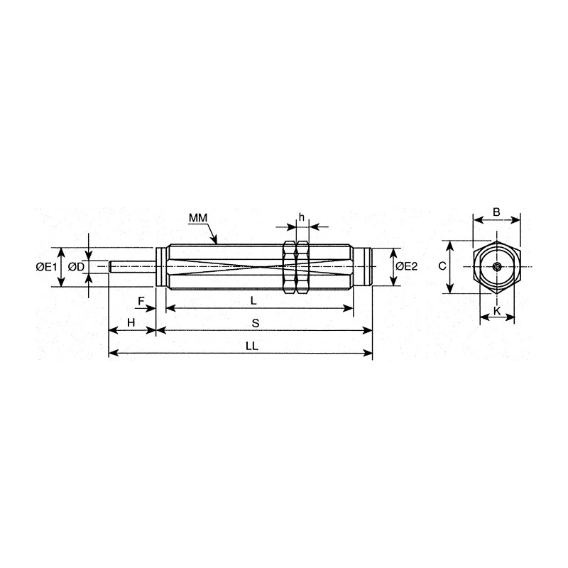 SMC Shock Absorber Hydraulic Pneumatic Cylinder M14 x 1.5 Thread 67.3 mm Body Length 79.3 mm Overall Length RB Series RB1412