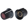 RS PRO Potentiometer Knob Red Black 16.2 mm Diameter 15 mm Height Grub Screw for 6 mm Circular Shaft 259-6890