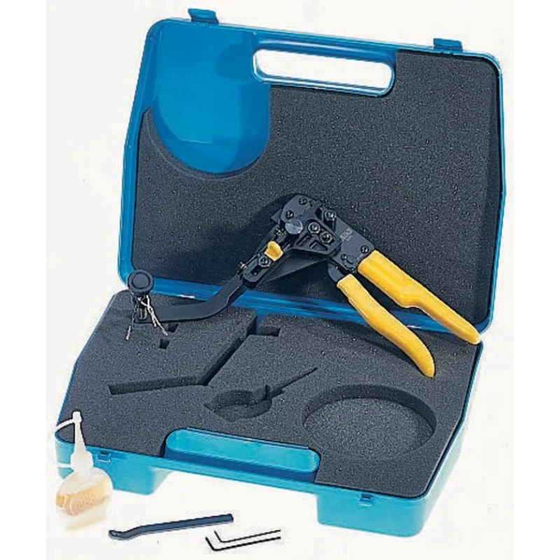 ERNI Crimp Tool for Flat Ribbon Cables Model , Pliers for Rolls with 500 Contacts, Coil Holder and 014375 / 014375-E
