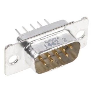 Provertha TMC 9 Way Straight 2.75 mm Pitch Through Hole D-Sub Connector with 4-40 UNC Insert Male 023132