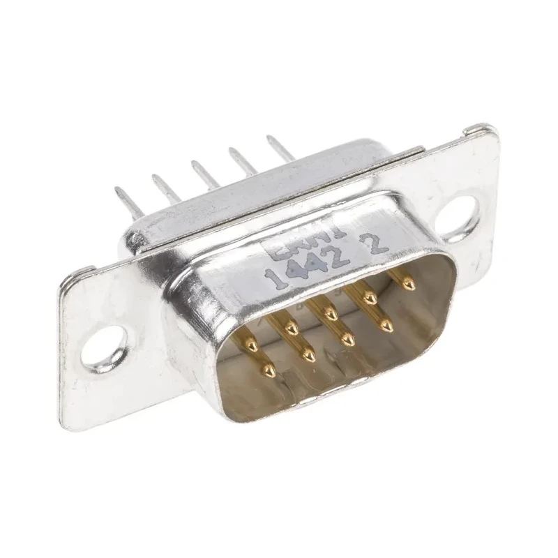 Provertha TMC 9 Way Straight 2.75 mm Pitch Through Hole D-Sub Connector with 4-40 UNC Insert Male 023132