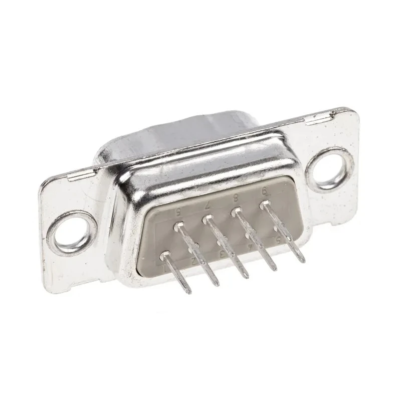 Provertha TMC 9 Way Straight 2.75 mm Pitch Through Hole D-Sub Connector with 4-40 UNC Insert Male 023132
