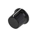 RS PRO Potentiometer Knob 21 mm Diameter Black Plastic Grub Screw for 6.35 mm Circular Shaft 259-6979