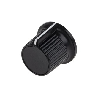 RS PRO Potentiometer Knob 21 mm Diameter Black Plastic Grub Screw for 6.35 mm Circular Shaft 259-6979