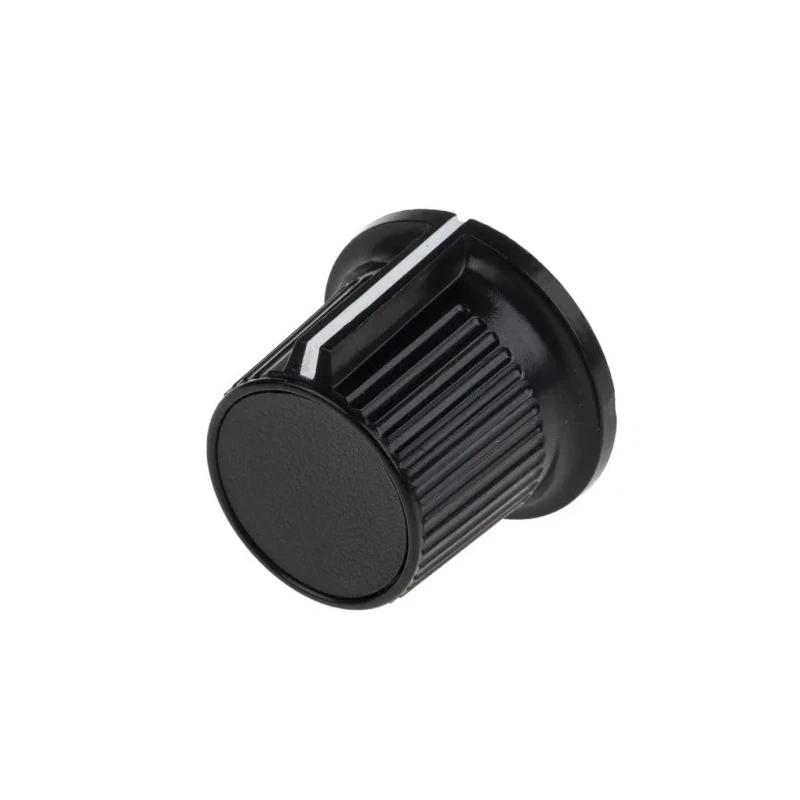 RS PRO Potentiometer Knob 21 mm Diameter Black Plastic Grub Screw for 6.35 mm Circular Shaft 259-6979