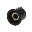 RS PRO Potentiometer Knob 21 mm Diameter Black Plastic Grub Screw for 6.35 mm Circular Shaft 259-6979