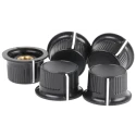 RS PRO Black Plastic Grub Screw Potentiometer Knob 28 mm Diameter 17 mm Height for 6.35 mm Circular Shaft 259-7001