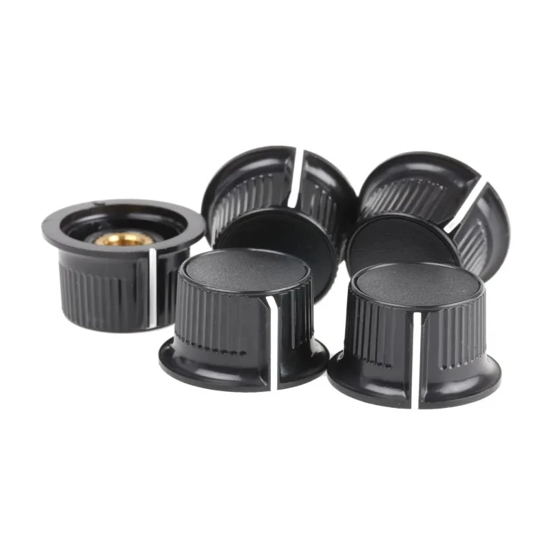 RS PRO Black Plastic Grub Screw Potentiometer Knob 28 mm Diameter 17 mm Height for 6.35 mm Circular Shaft 259-7001