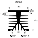 Fischer Elektronik Heatsink for Semiconductors, Transistors, Solid State Relays, PCBs, Thermal Resistance SK89-75KLSSR1
