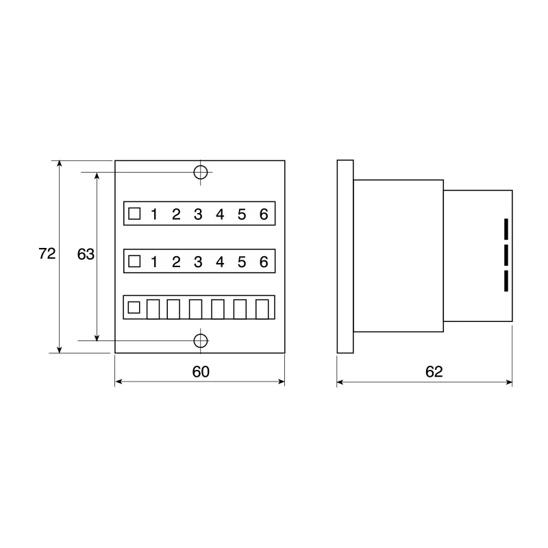 Hengstler Pneumatic Counter 497 Series 2 bar to 8 bar Pressure Range, 5-Digit Preset, Panel or Surface Mount 0 497 487