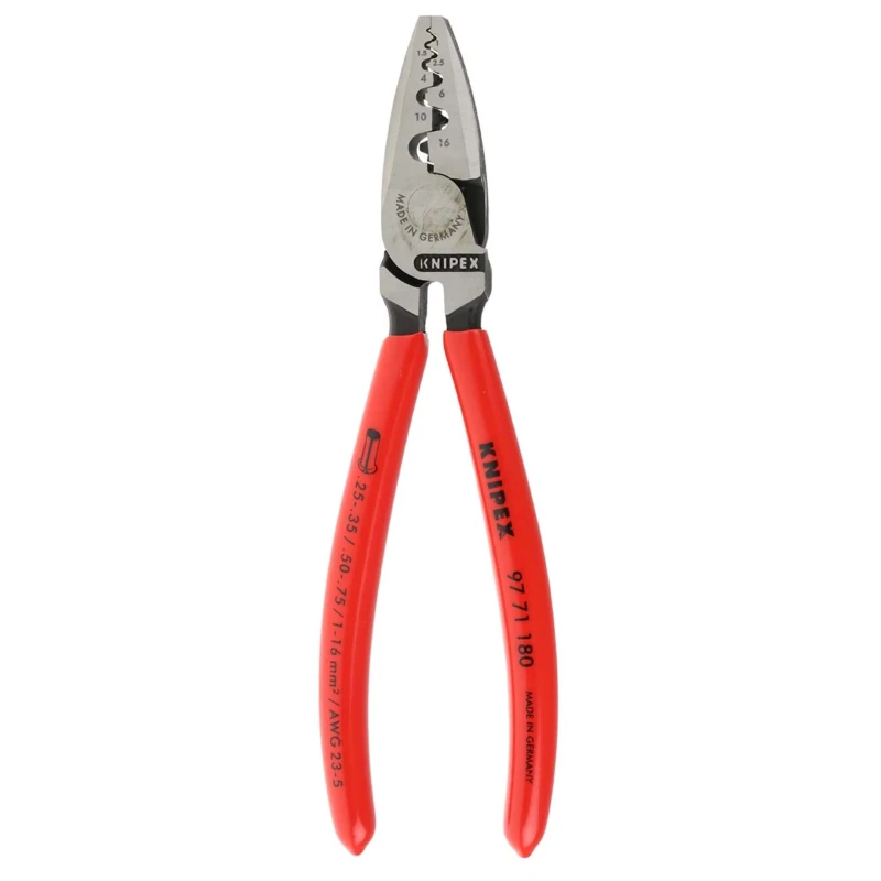 Knipex 1.5 mm Plastic Coated Crimp Tool for Bootlace Ferrule 180mm 97 71 180