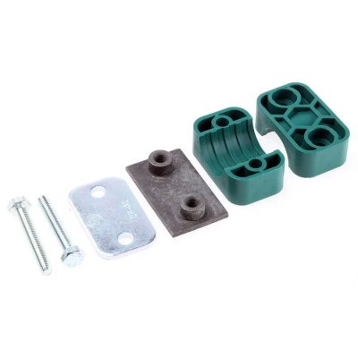 Parker Polypropylene Tube Clamp for 25 mm OD Tube RAP3-325 with Zinc Plated Steel Clamp Screws and Weld Plate